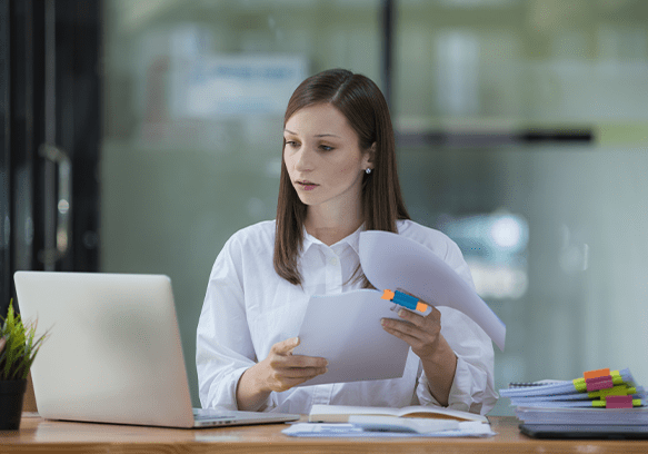 Finance team accessing secure files with version control and role-based access.